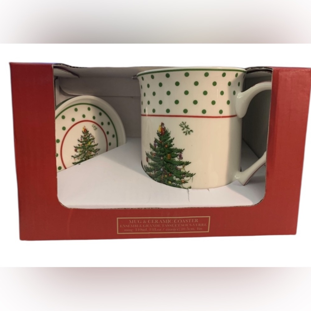 Spode Christmas Tree Mug and Coaster Set, New in Box
12 oz “Price is firm”